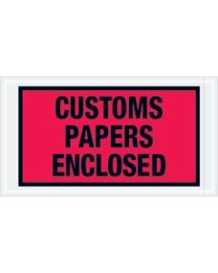 Tape Logic Preprinted Packing List Envelopes, Customs Papers Enclosed, 5 1/2in x 10in, Red, Case Of 1,000
