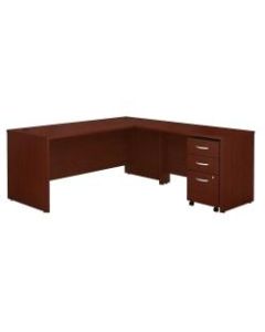 Bush Business Furniture Components 72W L-Shaped Desk With 48W Return And Mobile File Cabinet, Mahogany, Standard Delivery