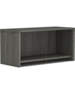 Lorell Weathered Charcoal Wall Mount Hutch - 36in x 15in x 17inHutch, 1in Side Panel, 0.6in Back Panel, 1in Bottom Panel, 0.7in Top - Band Edge - Material: Polyvinyl Chloride (PVC) Edge - Finish: Weathered Charcoal