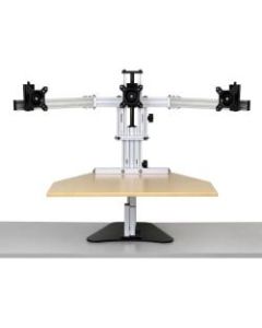 ERGO DESKTOP Kangaroo Tri-Elite Sit and Stand Workstation, Maple, Fully Assembled - 30 lb Load Capacity - 24in Height x 26in Width - Steel - Maple