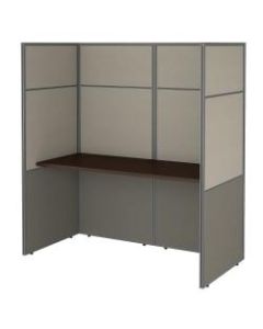 Bush Business Furniture Easy Office 60inW Cubicle Desk Workstation With 66inH Closed Panels, Mocha Cherry, Premium Installation