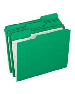 Pendaflex Reinforced-Top File Folders, 1/3 Cut Tab, Letter Size, Bright Green, Box Of 100 Folders