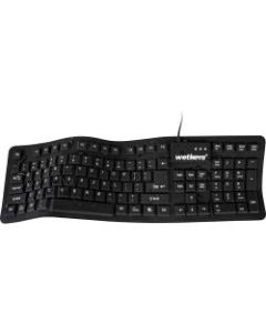 Wetkeys Waterproof "Soft-touch Comfort" Professional-grade Keyboard (USB Black) - Cable Connectivity - USB Interface - 106 Key - QWERTY Layout - Desktop Computer - Mac, PC - Industrial Silicon Rubber Keyswitch - Black