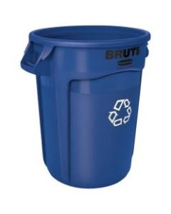 Rubbermaid Heavy-Duty Recycling Container, 32 Gallons, 27in x 22in x 22in, Blue