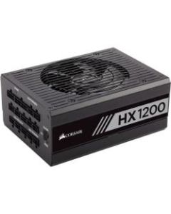 Corsair HX Series HX1200 - 1200 Watt 80 PLUS Platinum Certified Fully Modular PSU - Internal - 120 V AC, 230 V AC Input - 3.3 V DC @ 30 A, 5 V DC @ 30 A, 12 V DC @ 40 A, 12 V DC @ 800 mA, 5 V DC @ 3.5 A Output - 1200 W - 8 +12V Rails - 1 Fan(s)