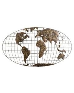 Southern Enterprises Metal Wall Art, World Map
