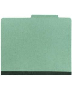 Office Depot Brand Pressboard Classification Folder, 1 Divider, 4 Partitions, 1/3 Cut, Letter Size, 30% Recycled, Green