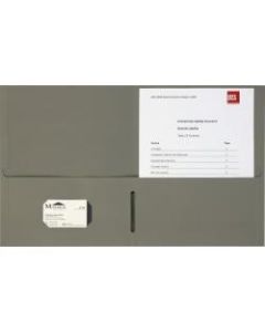 Business Source 8-1/2x11 Double Pocket Portfolio - Letter - 8 1/2in x 11in Sheet Size - 125 Sheet Capacity - Inside Front & Back Pocket(s) - Paper Stock - Gray - 25 / Box