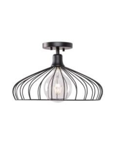 Kenroy Home Cagney 1-Light Semi-Flush Lamp, Black