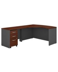 Bush Business Furniture Components Left-Handed L-Shaped Desk With Mobile File Cabinet, Hansen Cherry/Graphite Gray, Standard Delivery
