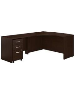 Bush Business Furniture Components Left-Handed L-Shaped Desk With Mobile File Cabinet, Mocha Cherry, Standard Delivery