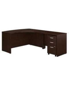 Bush Business Furniture Components Right-Handed L-Shaped Desk With Mobile File Cabinet, Mocha Cherry, Standard Delivery