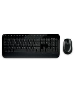 Microsoft 2000 Wireless Keyboard & Mouse, Straight Compact Keyboard, Black, Ambidextrous Laser Mouse, Desktop 2000
