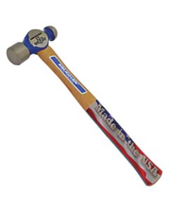 Commercial Ball Pein Hammer, Hickory Handle, 12 in, Forged Steel 12 oz Head