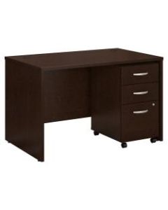 Bush Business Furniture Components 48inW x 30inD Office Desk With Mobile File Cabinet, Mocha Cherry, Standard Delivery