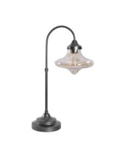 Kenroy Home Rain Drop LED Table Lamp, 12-1/8inH, Amber Glass Shade/Warm Bronze Base