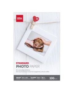 Office Depot Brand Standard Photo Paper, Glossy, 4in x 6in, 8 Mil, Pack Of 100 Sheets
