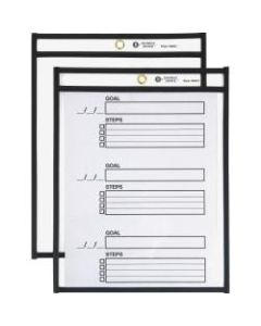 Business Source Heavyweight Shop Seal Ticket Holders - Support 9in x 12in Media - Metal - 25 / Box - Black