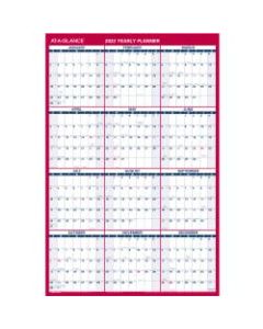 AT-A-GLANCE Vertical/Horizontal Reversible Erasable Wall Calendar, 36in x 24in, January To December 2022, PM2628