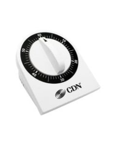 CDN 60-Minute Mechanical Cooking Timer, 2 1/2in, White