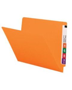 Smead Color End-Tab Folders, Straight Cut, Letter Size, Orange, Box Of 100