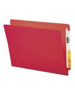 Smead Color End-Tab Folders, Straight Cut, Letter Size, Red, Box Of 100