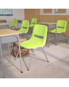 Flash Furniture HERCULES Series Ergonomic Shell Stack Chairs, Green, Set Of 5 Chairs
