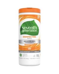 Seventh Generation Disinfecting Cleaner - Wipe - Lemongrass Citrus Scent - 7in Width x 8in Length - 35 / Canister - 12 / Carton