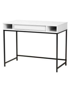 Baxton Studio Modern 40inW 1-Drawer Desk, White/Black