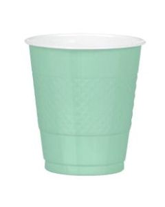 Amscan Plastic Cups, 12 Oz, Cool Mint, 20 Cups Per Pack, Case Of 4 Packs