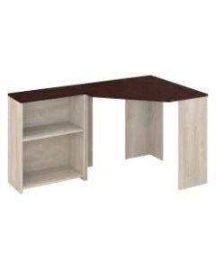Bush Furniture Townhill Corner Desk With Bookcase, Washed Gray/Madison Cherry, Standard Delivery