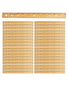 Charles Leonard Wood Economy Rulers, 12in, Brown, Pack Of 36