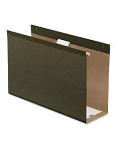 Pendaflex Premium Reinforced Extra-Capacity Hanging File Folders, 4in Expansion, Legal Size, Green, Pack Of 25 Folders