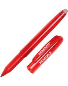 SKILCRAFT Erasable Gel Stick Pens, 0.7 mm, Translucent Barrel, Red Ink, 12 Pens Per Pack, Case Of 12 Packs