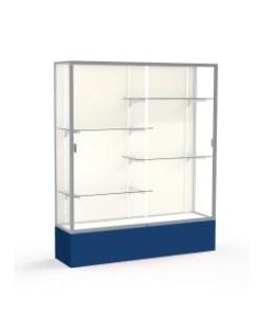 Waddell Spirit 4-Shelf Floor Display Case, 72inH x 60inW x 16inD, Navy Base/Satin Finish