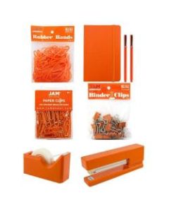 JAM Paper Complete 9-Piece Desk Kit, Orange