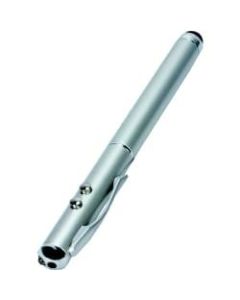 QVS 1-LED Flash Light / Red Laser Pointer Combo, Silver - Rubber - Silver