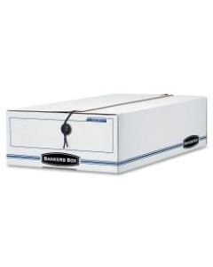 Bankers Box Liberty Corrugated Storage Boxes, 4 1/4in x 9 1/4in x 15in, 65% Recycled, White/Blue, Case Of 12