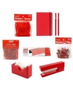 JAM Paper Complete 9-Piece Desk Kit, Red