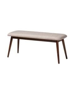 Baxton Studio 9550 Dining Bench, 17-3/4inH x 41-5/16inW x 15-7/16inD, Light Gray/Walnut