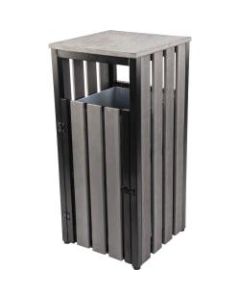 Lorell Outdoor Waste Bin, 14.69 Gallons, Charcoal