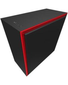 NZXT Premium ATX Mid-Tower with Lighting and Fan Control - Mid-tower - Matte Black, Red - Hot Dip Galvanized Steel, Tempered Glass - 11 x Bay - 4 x 4.72in , 5.51in x Fan(s) Installed