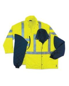 Ergodyne GloWear 8385 4-In-1 Thermal Jacket, Large, Lime