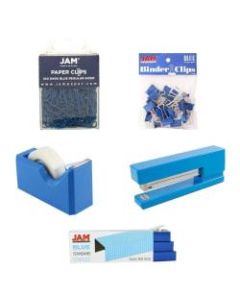 JAM Paper 5-Piece Office Starter Kit, Blue