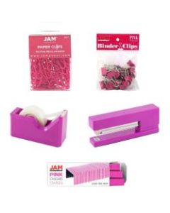 JAM Paper 5-Piece Office Starter Kit, Pink