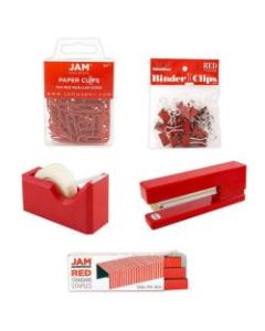 JAM Paper 5-Piece Office Starter Kit, Red