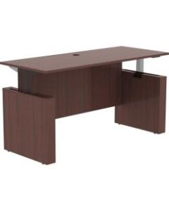 Lorell Essentials 72in Sit-to-Stand Desk Shell - 0.1in Top, 1in Edge, 72in x 29in x 49in - Material: Polyvinyl Chloride (PVC) Edge - Finish: Laminate Top, Mahogany