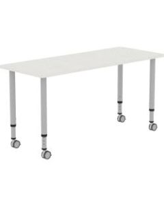 Lorell Height-adjustable 60in Rectangular Table - Rectangle Top - 60in Table Top Width x 23.62in Table Top Depth - 33.62in Height - Assembly Required - Laminated, Gray - Laminate