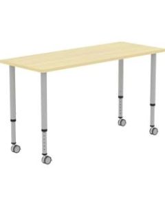 Lorell Height-adjustable 60in Rectangular Table - Rectangle Top - 60in Table Top Width x 23.62in Table Top Depth - 33.62in Height - Assembly Required - Laminated, Maple - Laminate