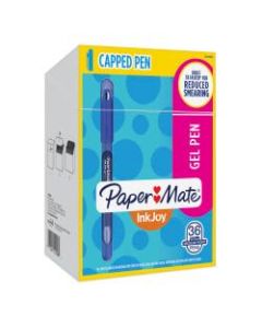 Paper Mate InkJoy Gel 600ST Stick Pens, Medium Point, 0.7 mm, Blue Barrel, Pure Blue Joy Ink, Pack of 36 Pens